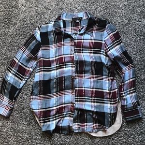 Living Doll plaid button up shirt